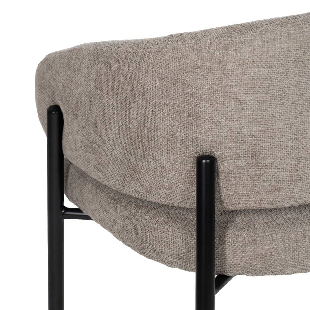 Pack de 2 Sillas Taupe Tejido con Patas de Hierro - Diseño Moderno y Confort Ergonomico 79 cm Drennan - Imagen 10