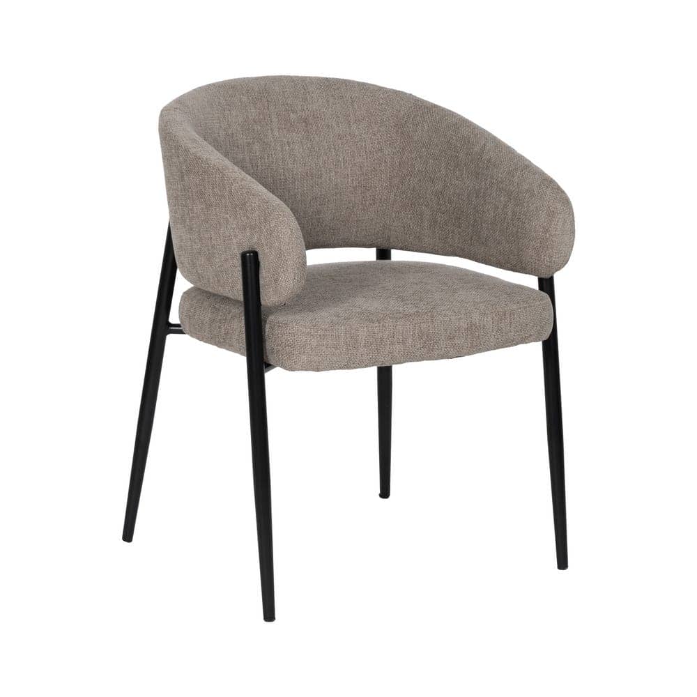 Pack de 2 Sillas Taupe Tejido con Patas de Hierro - Diseño Moderno y Confort Ergonomico 79 cm Drennan - Imagen 2