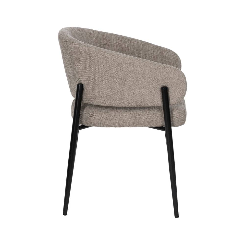 Pack de 2 Sillas Taupe Tejido con Patas de Hierro - Diseño Moderno y Confort Ergonomico 79 cm Drennan - Imagen 3