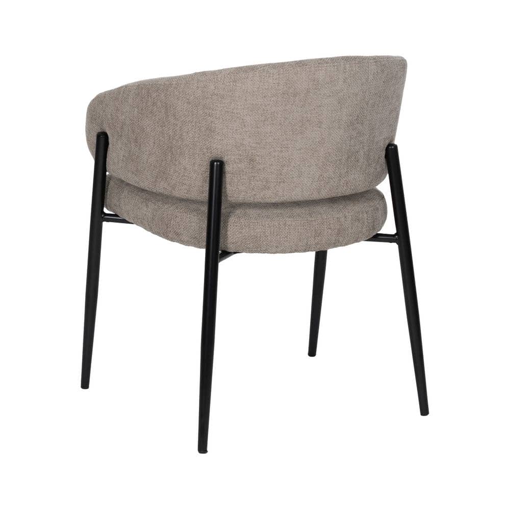 Pack de 2 Sillas Taupe Tejido con Patas de Hierro - Diseño Moderno y Confort Ergonomico 79 cm Drennan - Imagen 4