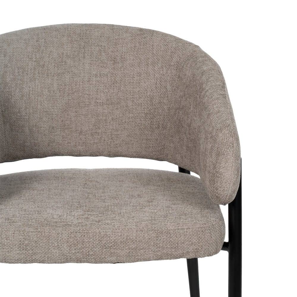 Pack de 2 Sillas Taupe Tejido con Patas de Hierro - Diseño Moderno y Confort Ergonomico 79 cm Drennan - Imagen 5