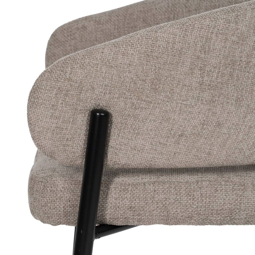 Pack de 2 Sillas Taupe Tejido con Patas de Hierro - Diseño Moderno y Confort Ergonomico 79 cm Drennan - Imagen 6