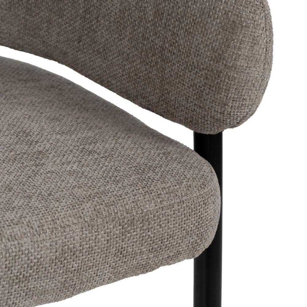 Pack de 2 Sillas Taupe Tejido con Patas de Hierro - Diseño Moderno y Confort Ergonomico 79 cm Drennan - Imagen 9