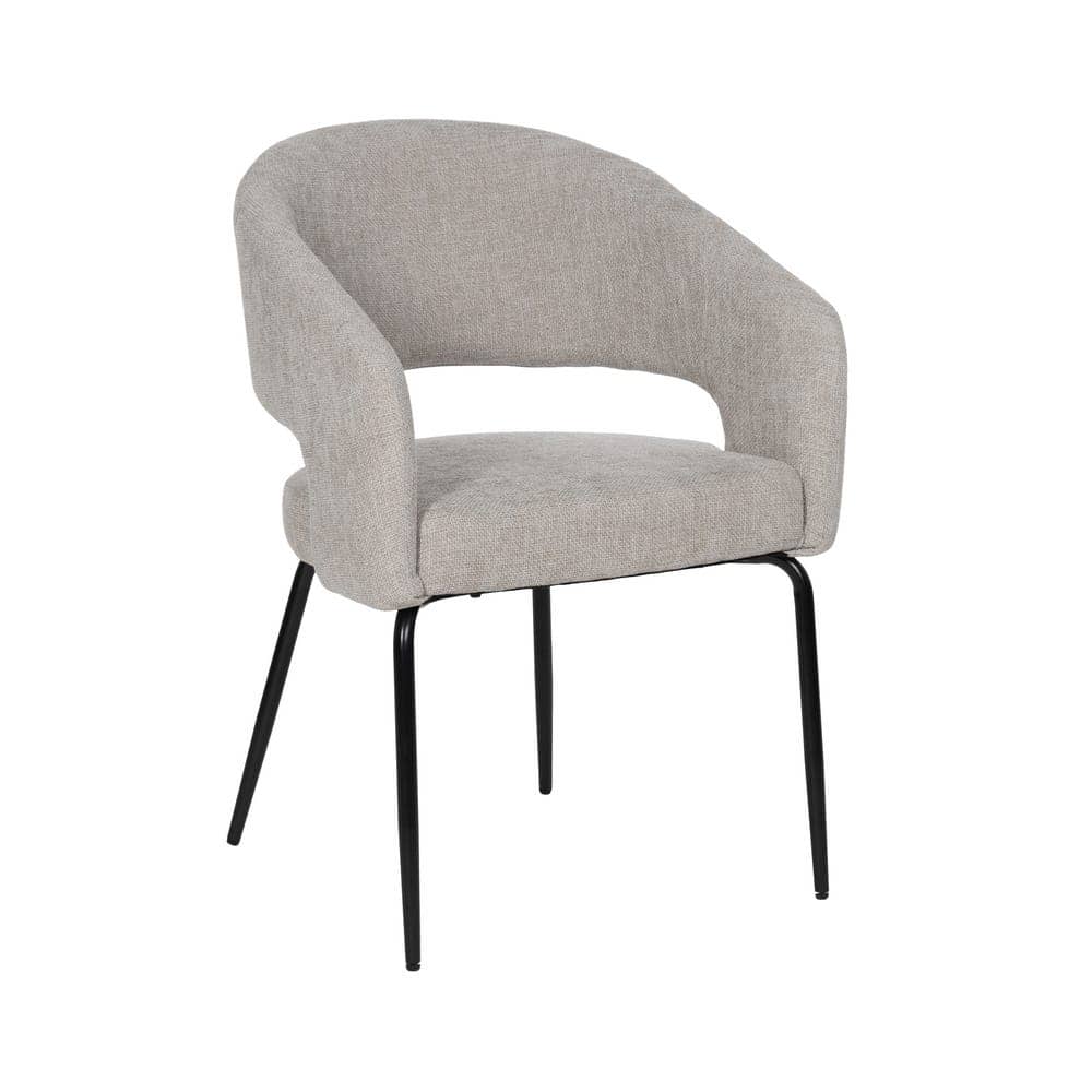Pack de 2 Sillas Ivenel Taupe con Tejido Elegante y Patas de Hierro - Comodidad y Estilo para tu Hogar - Imagen 2