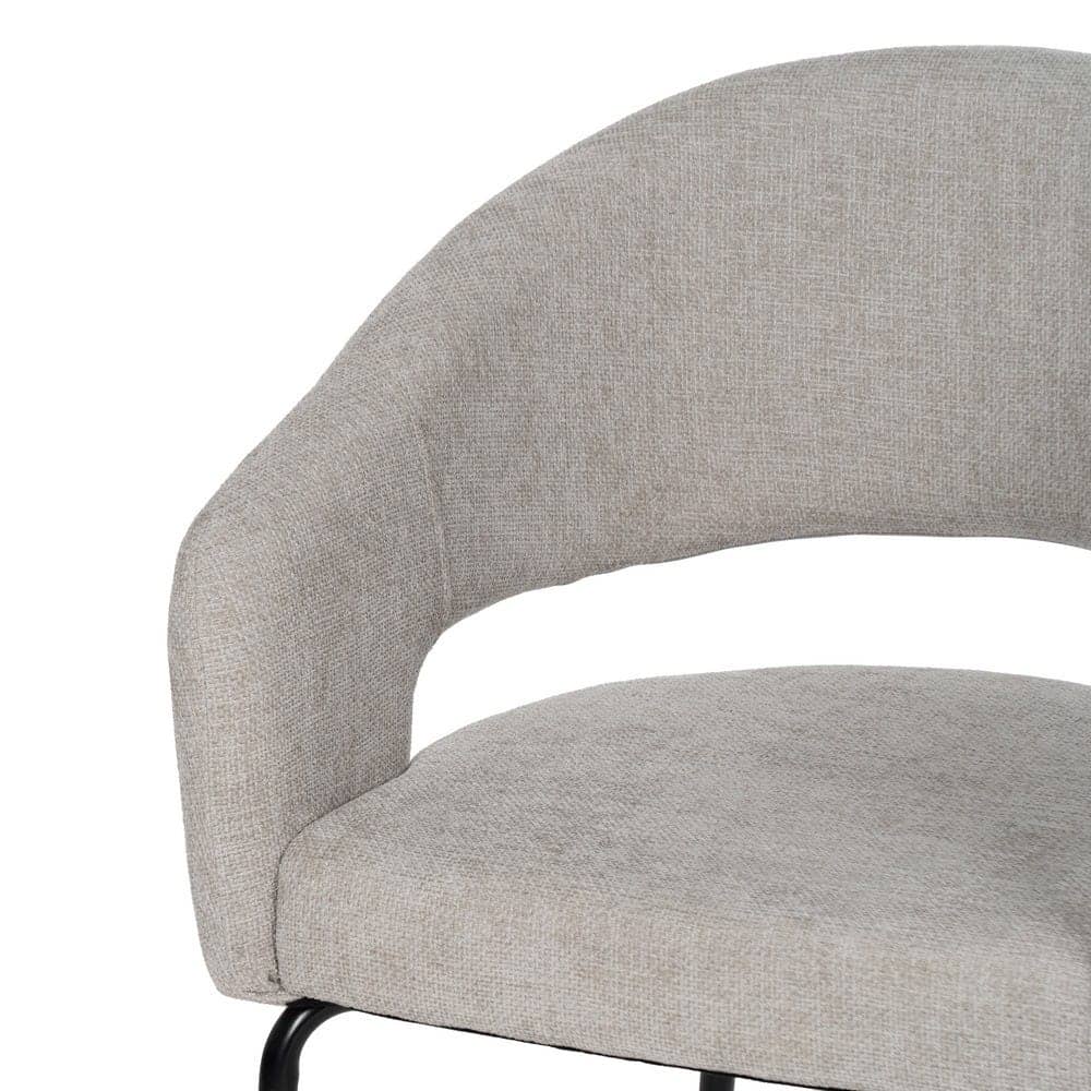 Pack de 2 Sillas Ivenel Taupe con Tejido Elegante y Patas de Hierro - Comodidad y Estilo para tu Hogar - Imagen 6