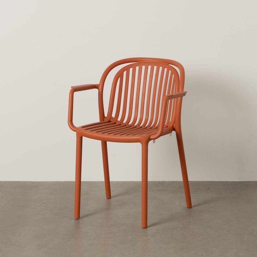 Pack de 2 Sillas Terracota Modernas Yalrick en Polipropileno Apilables - Comodidad y Estilo para Exteriores - Imagen 12