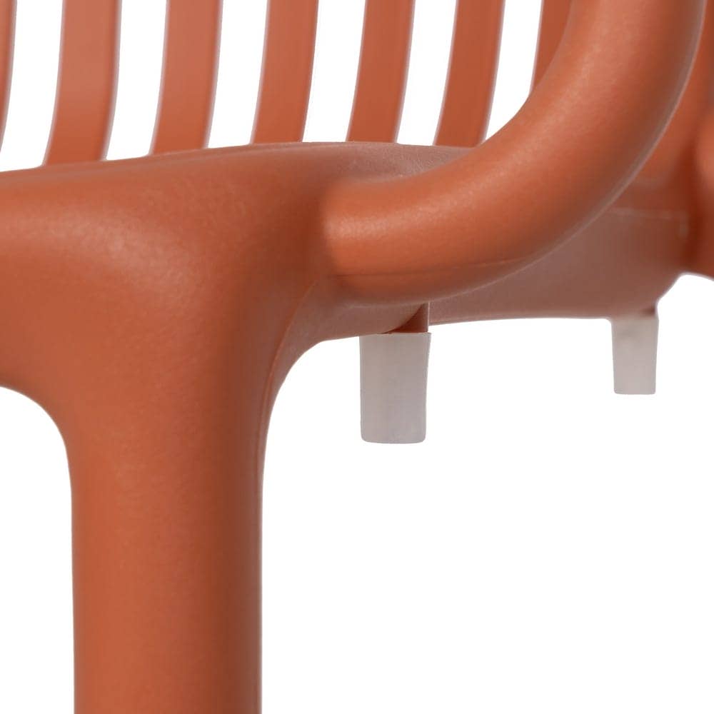 Pack de 2 Sillas Terracota Modernas Yalrick en Polipropileno Apilables - Comodidad y Estilo para Exteriores - Imagen 9