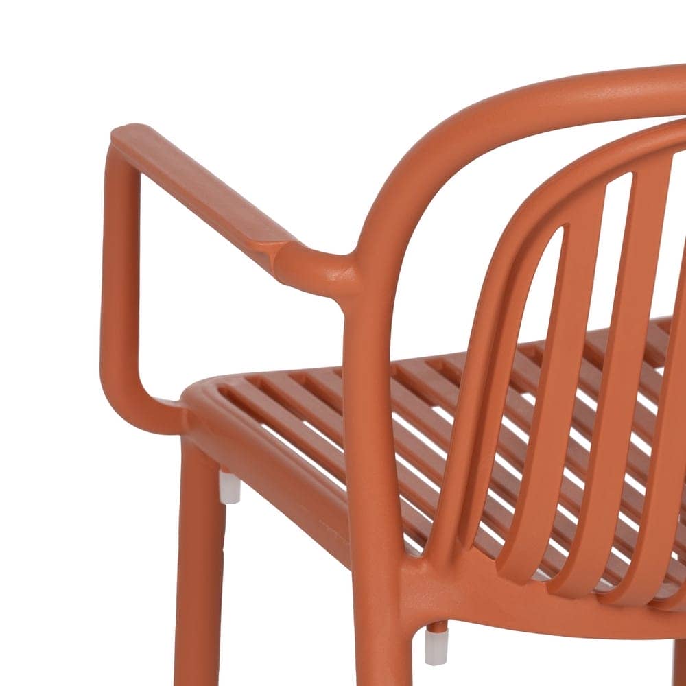 Pack de 2 Sillas Terracota Modernas Yalrick en Polipropileno Apilables - Comodidad y Estilo para Exteriores - Imagen 10