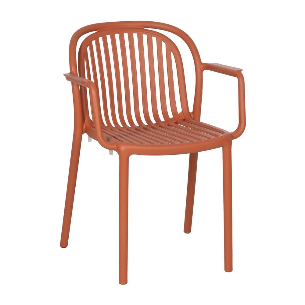 Pack de 2 Sillas Terracota Modernas Yalrick en Polipropileno Apilables - Comodidad y Estilo para Exteriores - Imagen 2