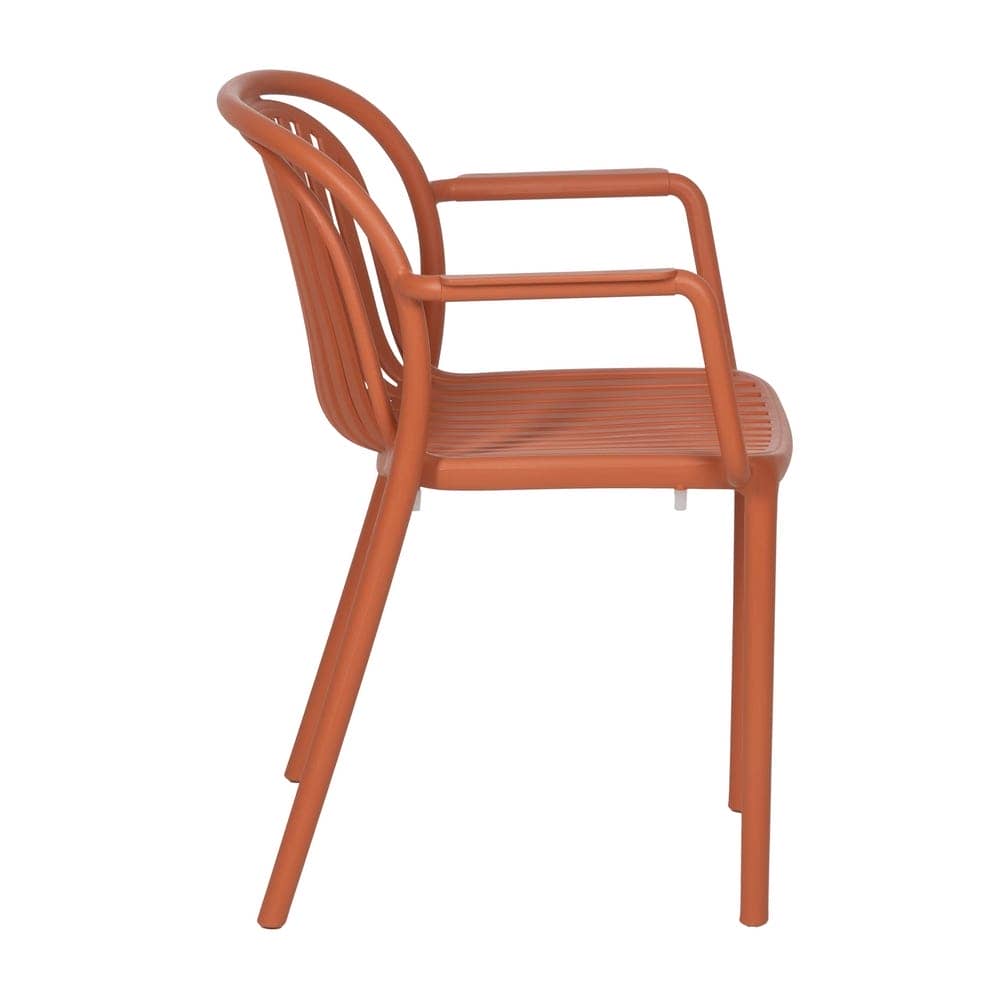 Pack de 2 Sillas Terracota Modernas Yalrick en Polipropileno Apilables - Comodidad y Estilo para Exteriores - Imagen 3