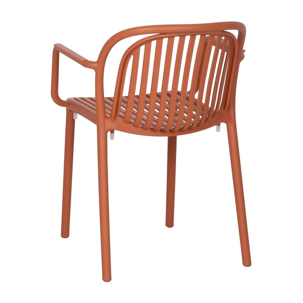 Pack de 2 Sillas Terracota Modernas Yalrick en Polipropileno Apilables - Comodidad y Estilo para Exteriores - Imagen 4