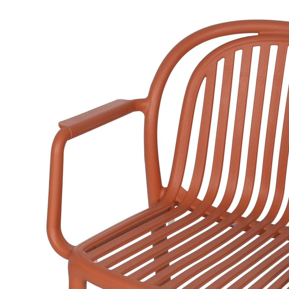 Pack de 2 Sillas Terracota Modernas Yalrick en Polipropileno Apilables - Comodidad y Estilo para Exteriores - Imagen 6