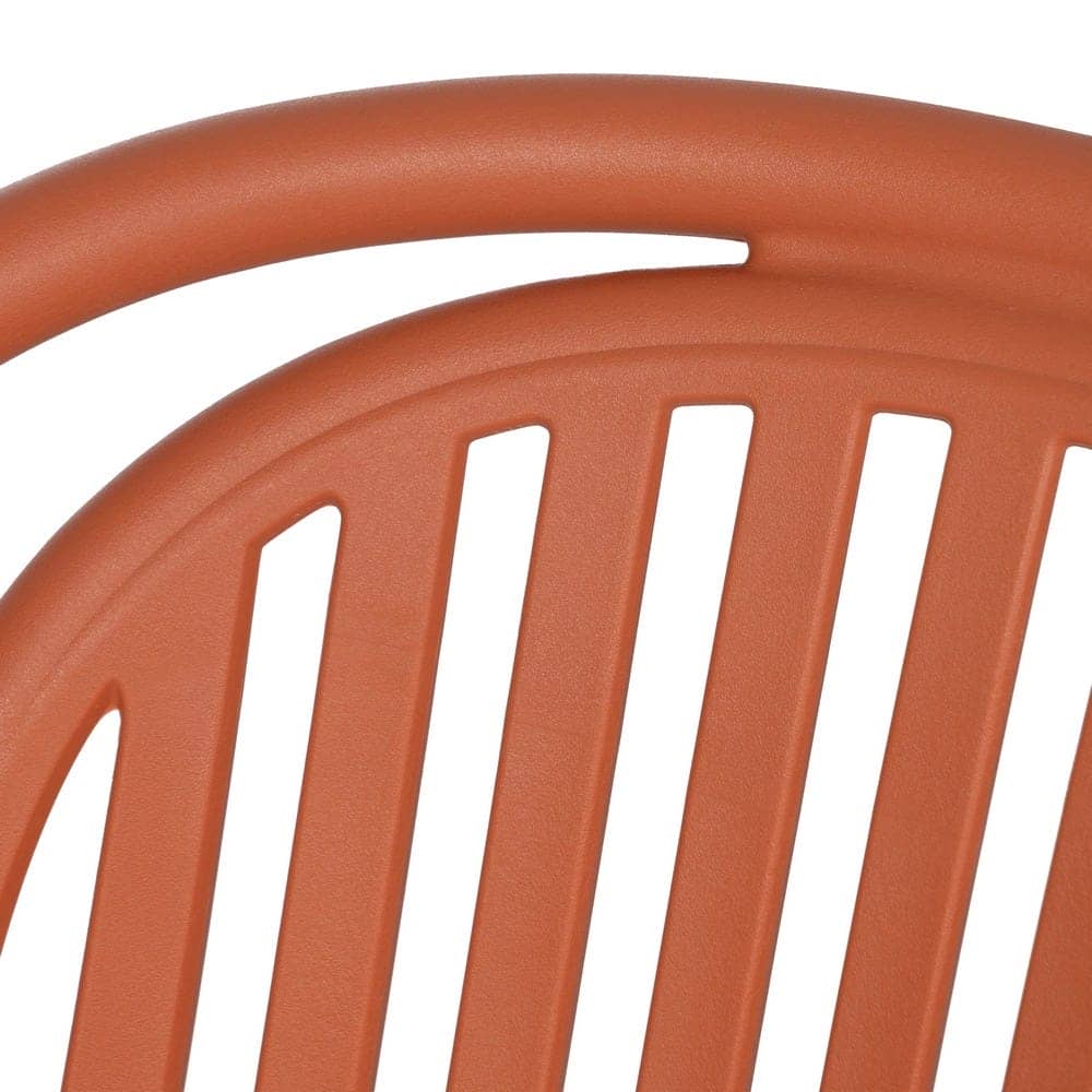 Pack de 2 Sillas Terracota Modernas Yalrick en Polipropileno Apilables - Comodidad y Estilo para Exteriores - Imagen 7