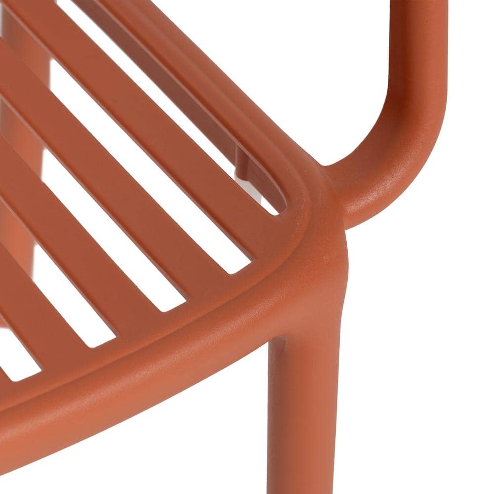 Pack de 2 Sillas Terracota Modernas Yalrick en Polipropileno Apilables - Comodidad y Estilo para Exteriores - Imagen 8