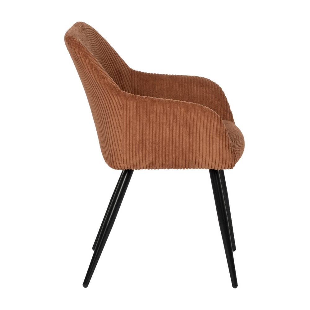 Pack de 2 Sillas Terracota Alenor con Tejido de Pana y Patas de Hierro - Comodidad y Estilo para tu Hogar (83 cm) - Imagen 3