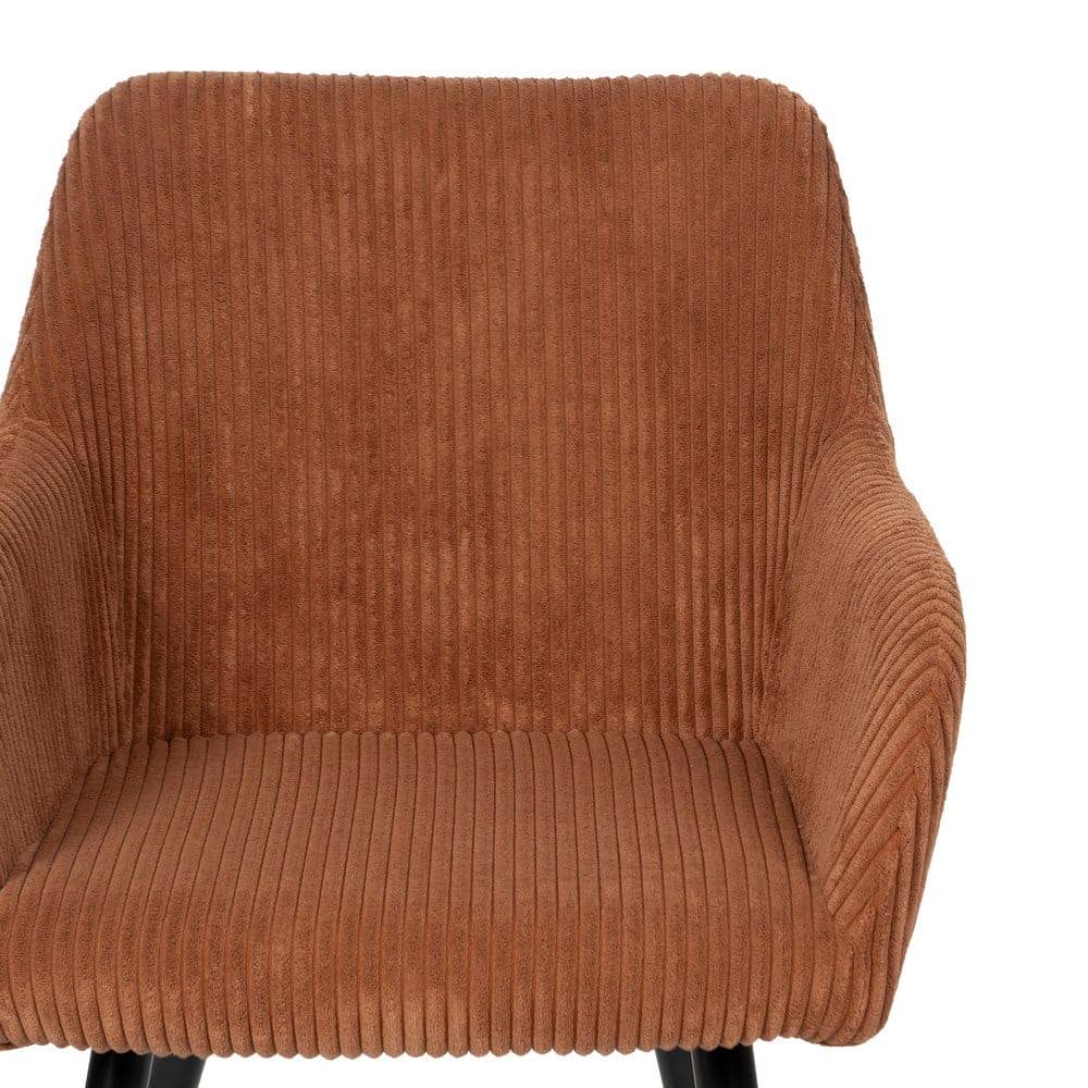 Pack de 2 Sillas Terracota Alenor con Tejido de Pana y Patas de Hierro - Comodidad y Estilo para tu Hogar (83 cm) - Imagen 5