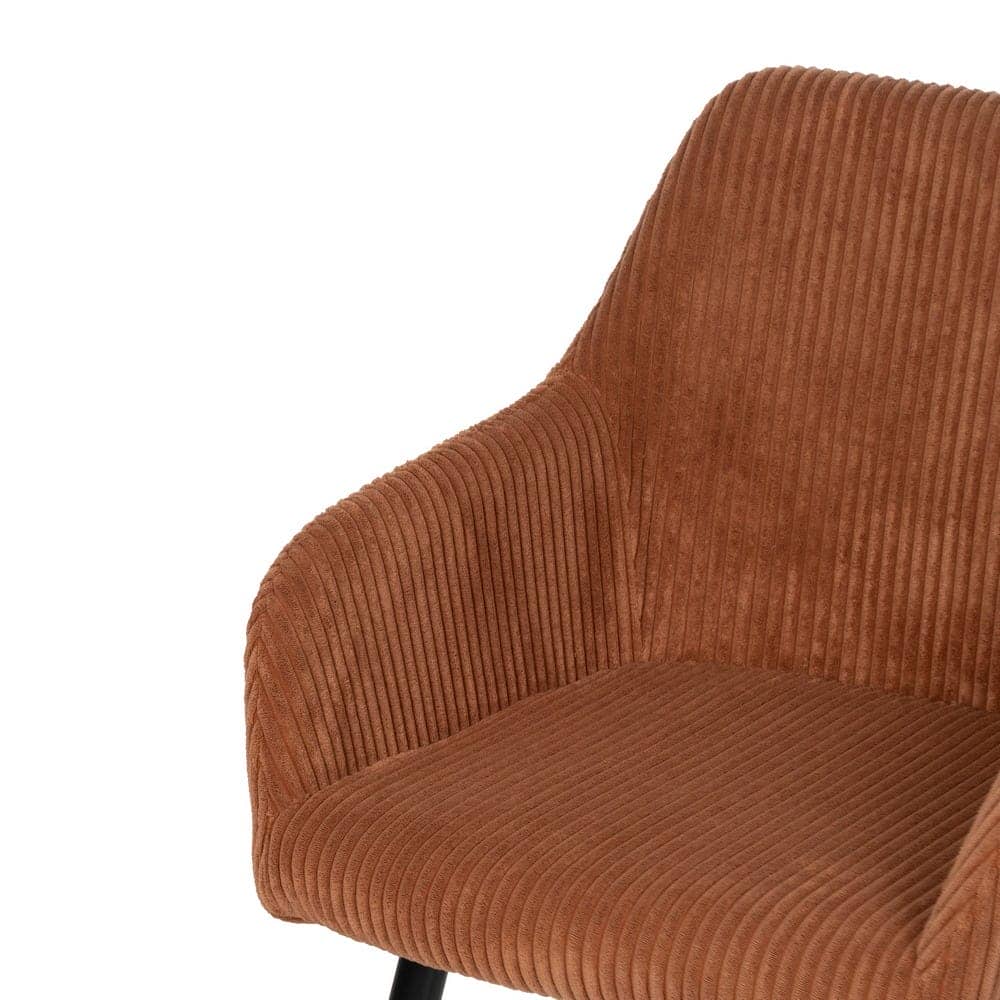 Pack de 2 Sillas Terracota Alenor con Tejido de Pana y Patas de Hierro - Comodidad y Estilo para tu Hogar (83 cm) - Imagen 6