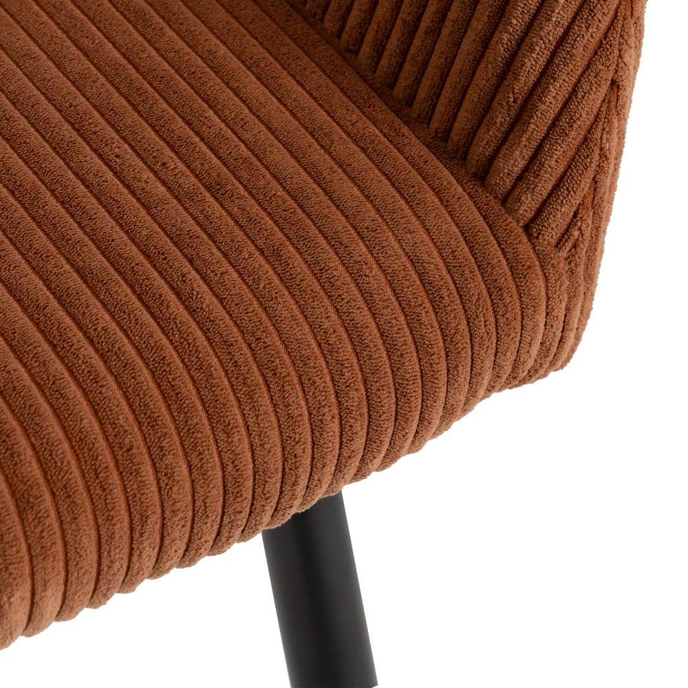 Pack de 2 Sillas Terracota Alenor con Tejido de Pana y Patas de Hierro - Comodidad y Estilo para tu Hogar (83 cm) - Imagen 8