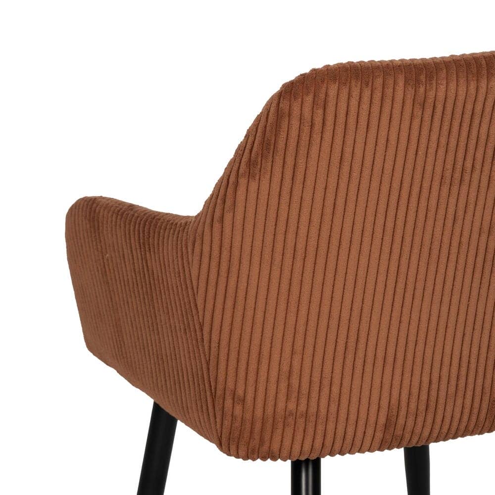 Pack de 2 Sillas Terracota Alenor con Tejido de Pana y Patas de Hierro - Comodidad y Estilo para tu Hogar (83 cm) - Imagen 9