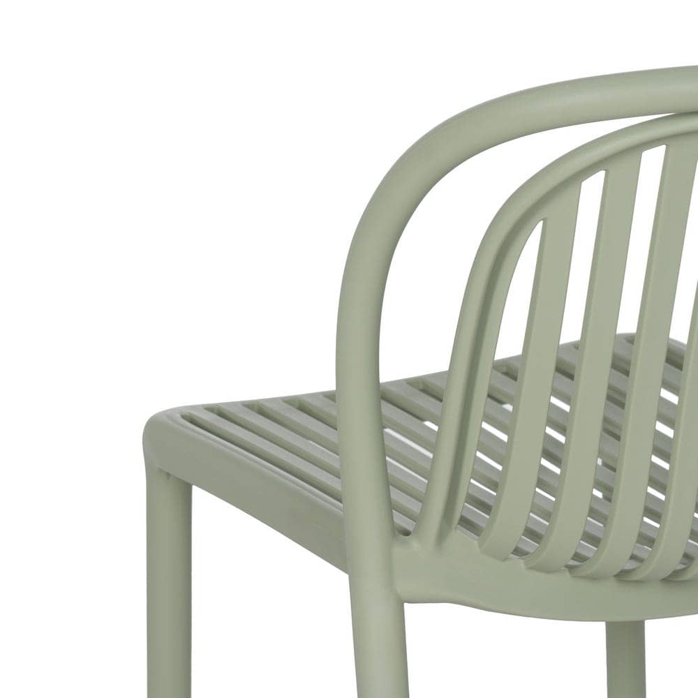 Pack de 2 Sillas Apilables Verdes Vorlin en Polipropileno - Diseño Moderno para Terrazas y Jardines - Imagen 9
