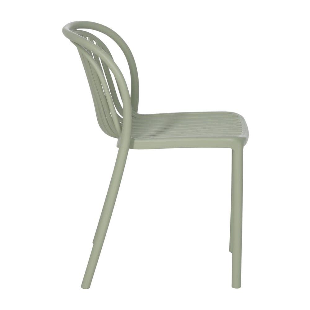 Pack de 2 Sillas Apilables Verdes Vorlin en Polipropileno - Diseño Moderno para Terrazas y Jardines - Imagen 3