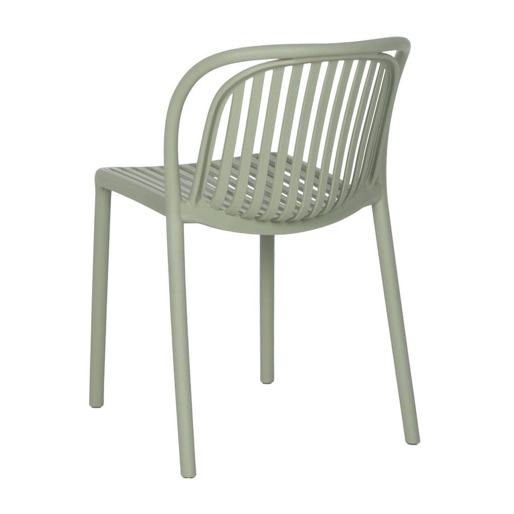 Pack de 2 Sillas Apilables Verdes Vorlin en Polipropileno - Diseño Moderno para Terrazas y Jardines - Imagen 4