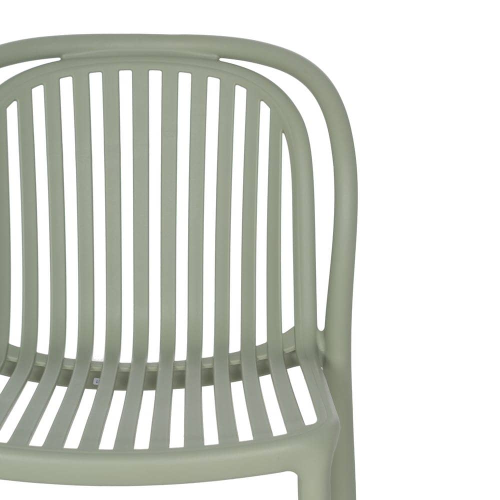 Pack de 2 Sillas Apilables Verdes Vorlin en Polipropileno - Diseño Moderno para Terrazas y Jardines - Imagen 5
