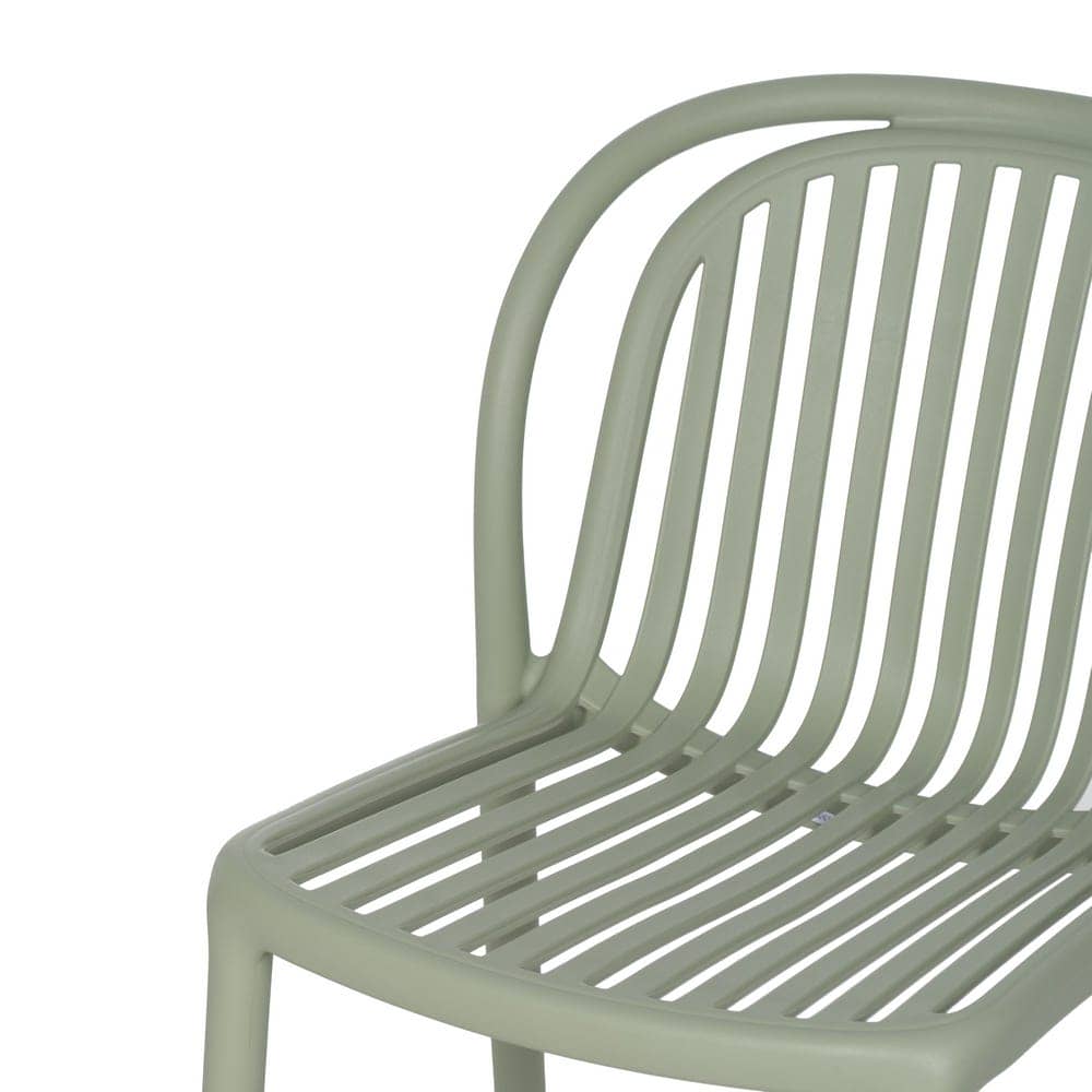 Pack de 2 Sillas Apilables Verdes Vorlin en Polipropileno - Diseño Moderno para Terrazas y Jardines - Imagen 6