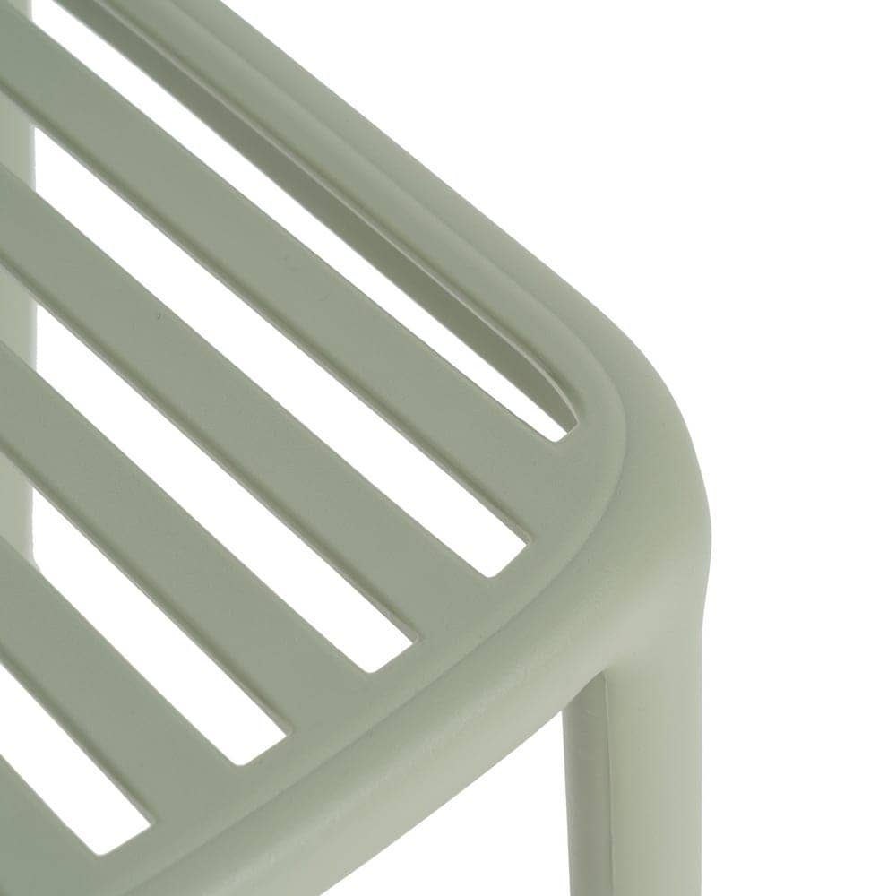 Pack de 2 Sillas Apilables Verdes Vorlin en Polipropileno - Diseño Moderno para Terrazas y Jardines - Imagen 8