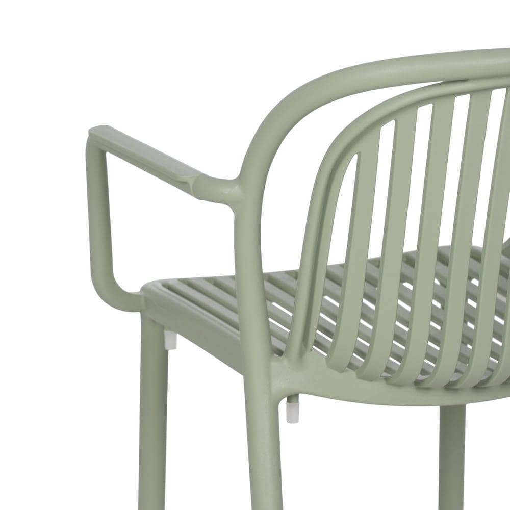 Pack de 2 Sillas Verdes Modernas Yalrick en Polipropileno Apilables - Diseño Ergonómico para Jardín y Terraza (78 cm) - Imagen 10