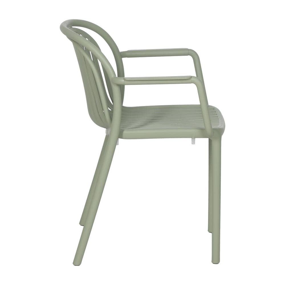 Pack de 2 Sillas Verdes Modernas Yalrick en Polipropileno Apilables - Diseño Ergonómico para Jardín y Terraza (78 cm) - Imagen 3