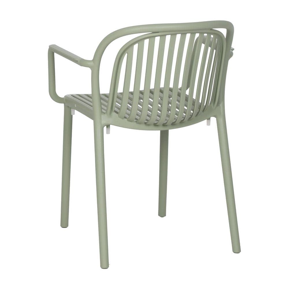 Pack de 2 Sillas Verdes Modernas Yalrick en Polipropileno Apilables - Diseño Ergonómico para Jardín y Terraza (78 cm) - Imagen 4