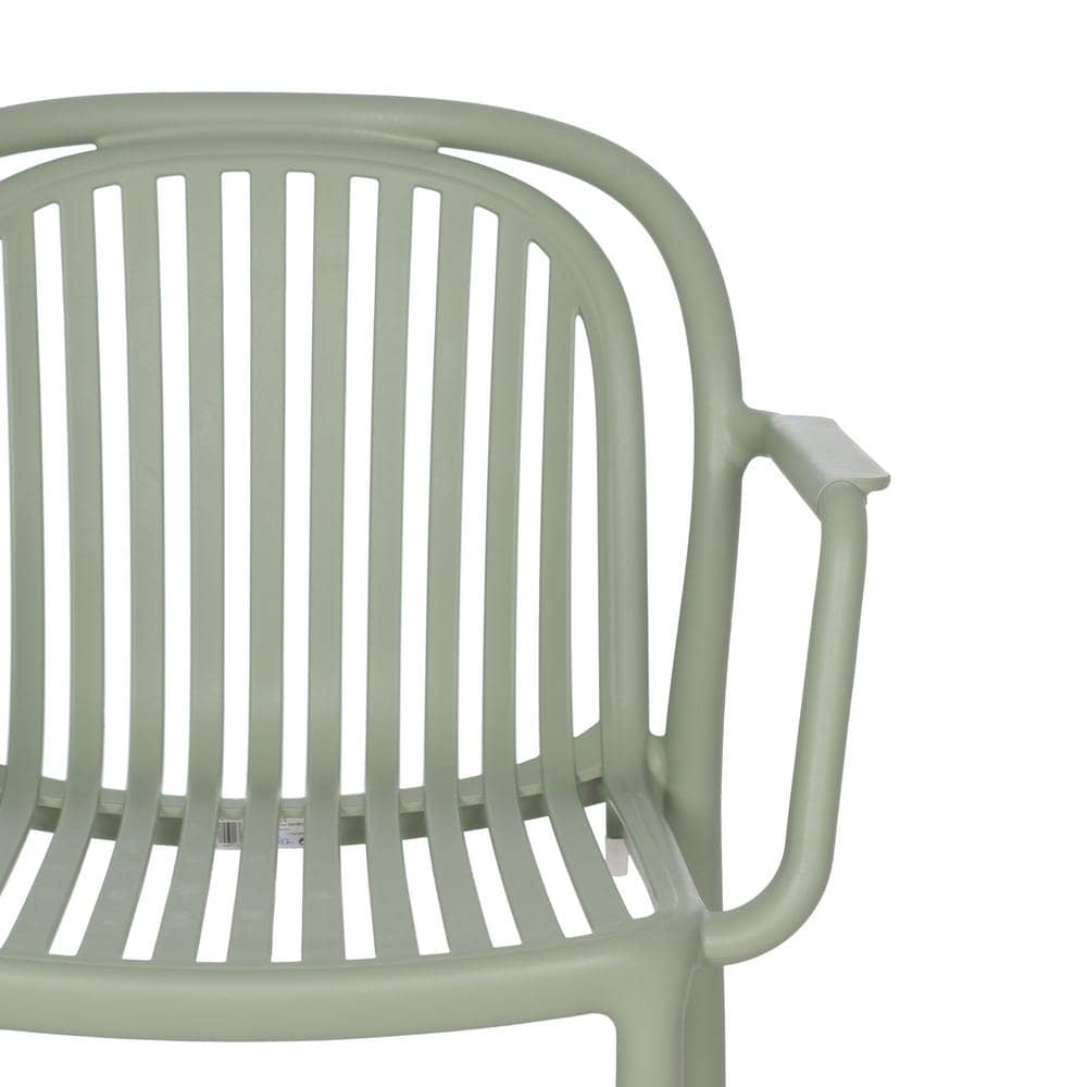 Pack de 2 Sillas Verdes Modernas Yalrick en Polipropileno Apilables - Diseño Ergonómico para Jardín y Terraza (78 cm) - Imagen 5