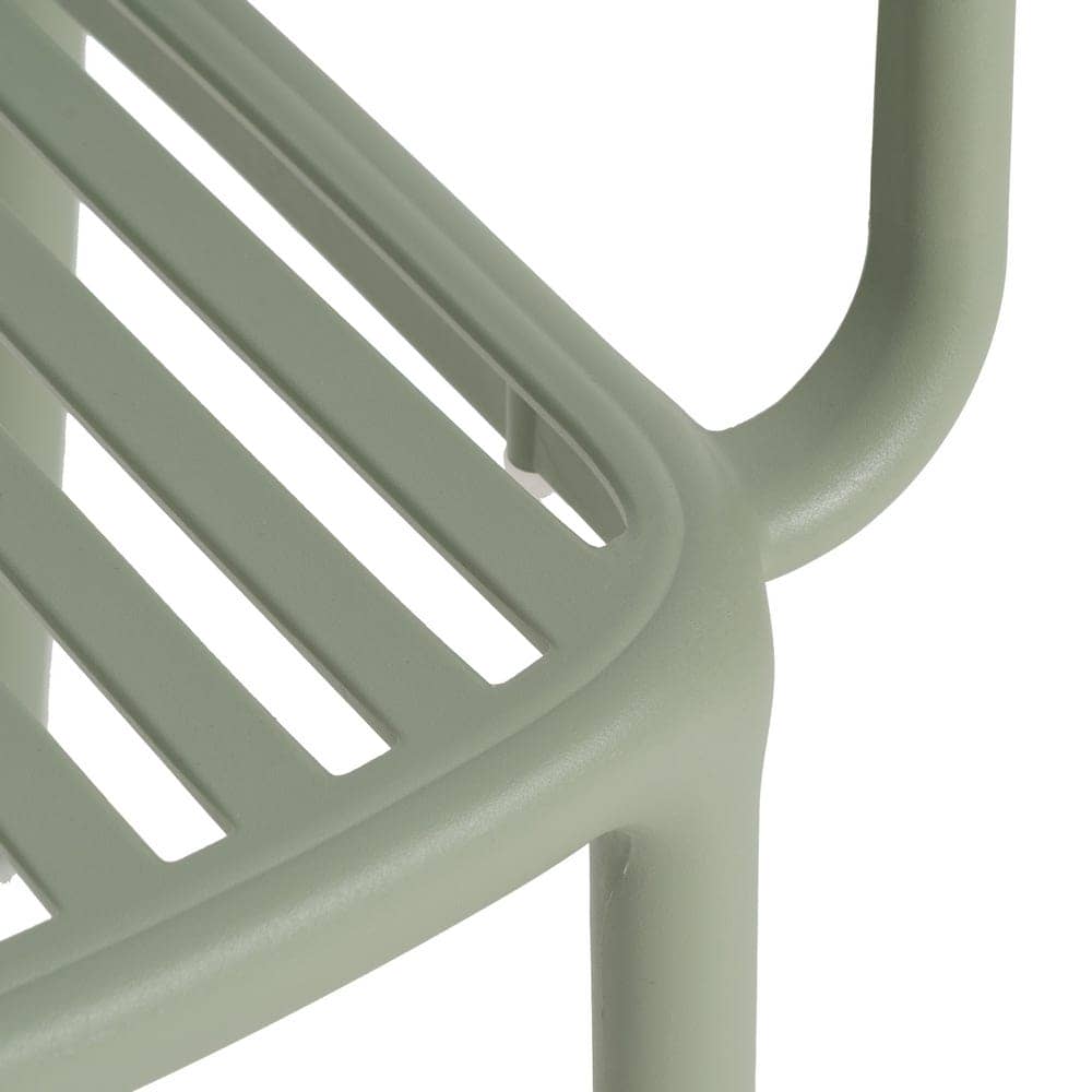 Pack de 2 Sillas Verdes Modernas Yalrick en Polipropileno Apilables - Diseño Ergonómico para Jardín y Terraza (78 cm) - Imagen 8
