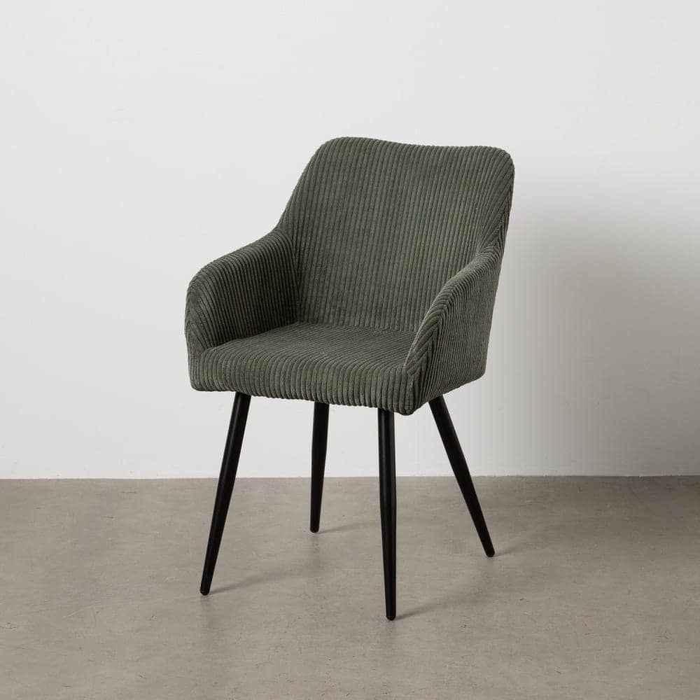 Pack de 2 Sillas Verde Tejido de Pana con Patas de Hierro - 83 cm Alenor, Confort y Estilo para Comedores y Salones - Imagen 12