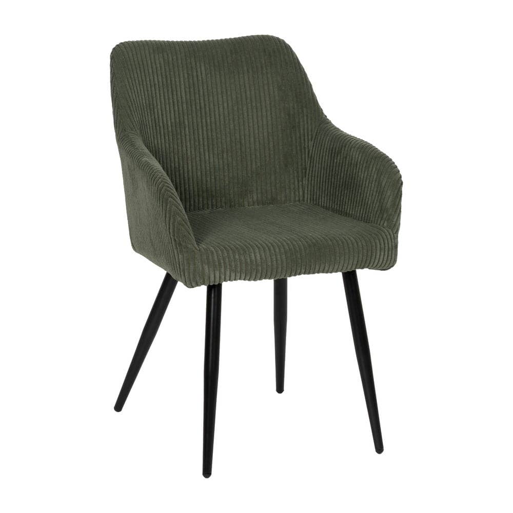 Pack de 2 Sillas Verde Tejido de Pana con Patas de Hierro - 83 cm Alenor, Confort y Estilo para Comedores y Salones - Imagen 2