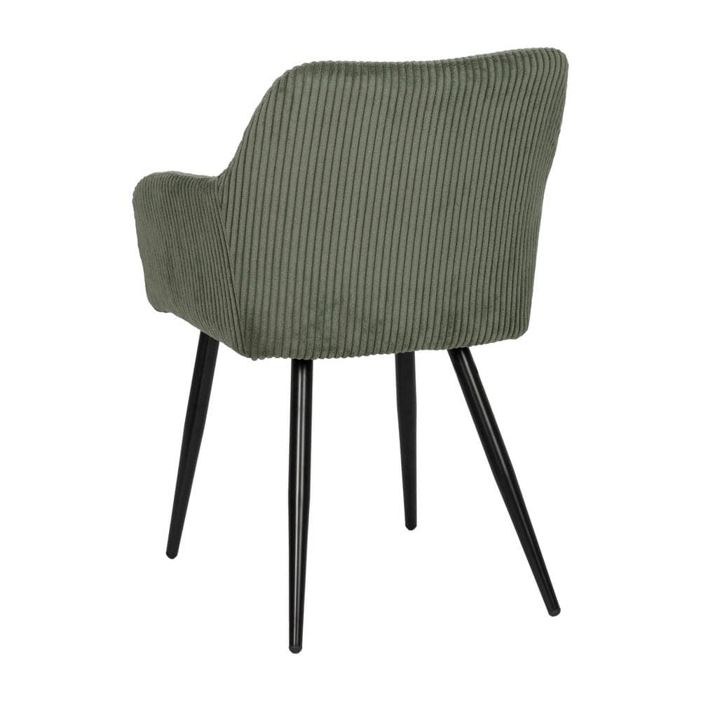 Pack de 2 Sillas Verde Tejido de Pana con Patas de Hierro - 83 cm Alenor, Confort y Estilo para Comedores y Salones - Imagen 4