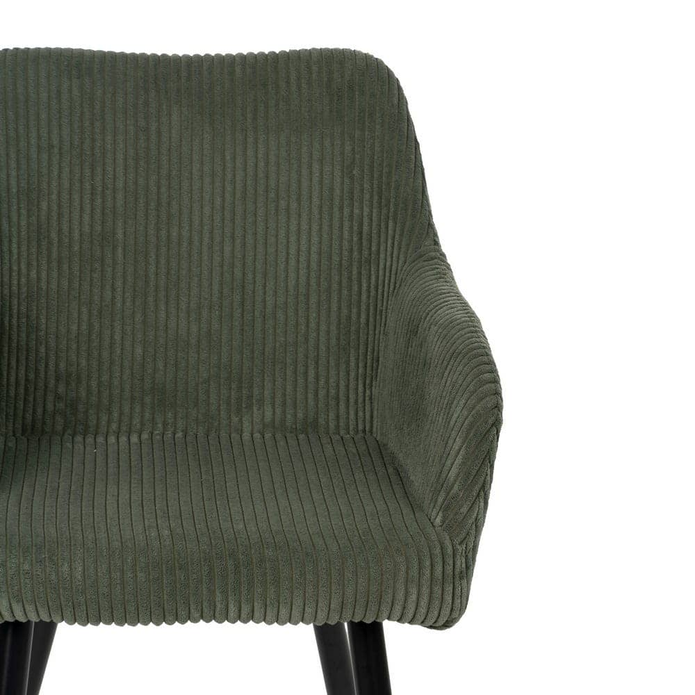Pack de 2 Sillas Verde Tejido de Pana con Patas de Hierro - 83 cm Alenor, Confort y Estilo para Comedores y Salones - Imagen 5