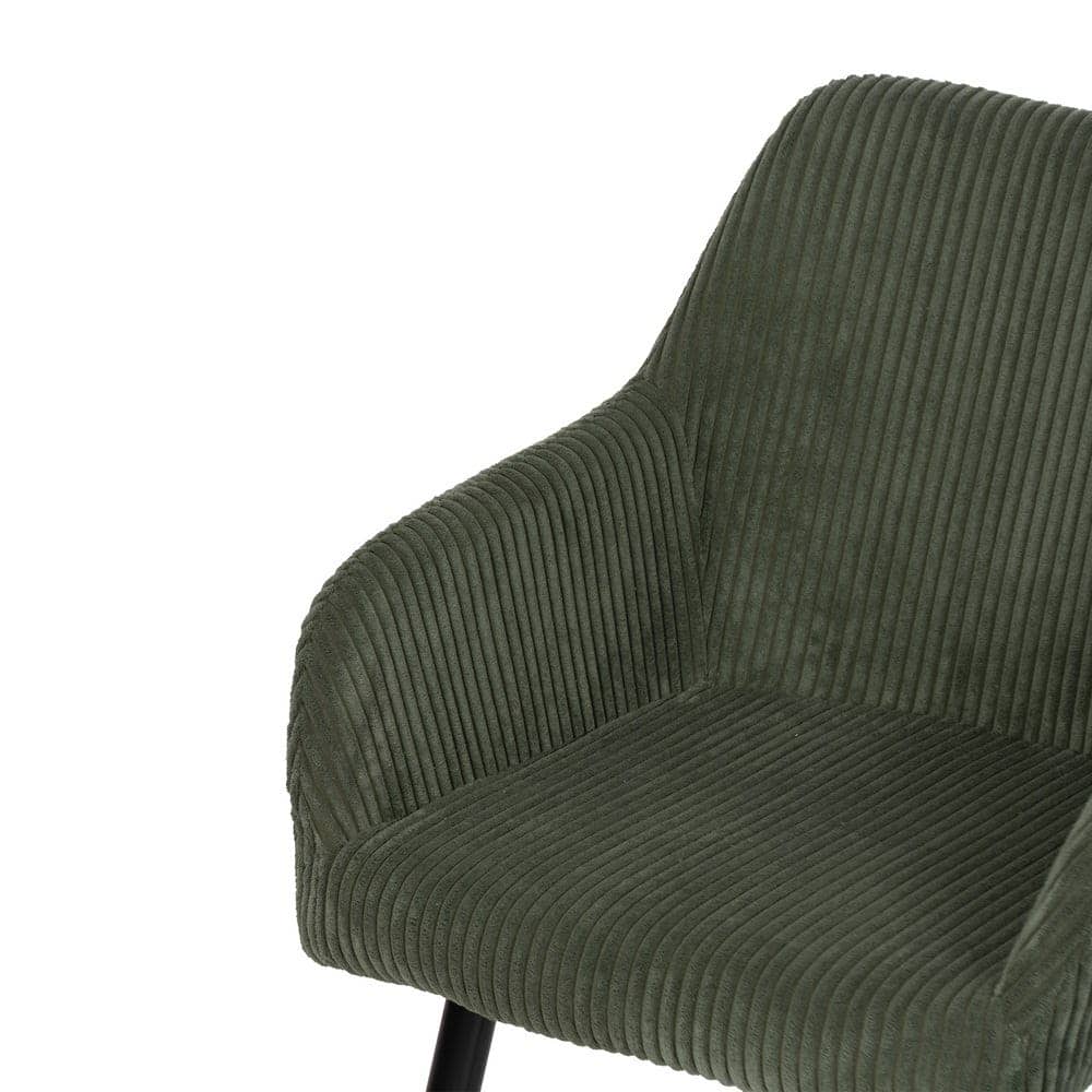 Pack de 2 Sillas Verde Tejido de Pana con Patas de Hierro - 83 cm Alenor, Confort y Estilo para Comedores y Salones - Imagen 6