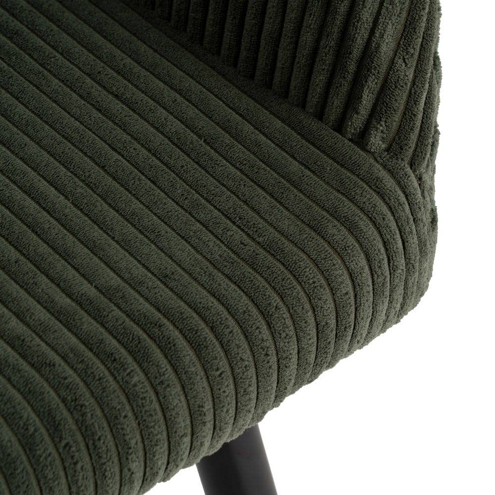 Pack de 2 Sillas Verde Tejido de Pana con Patas de Hierro - 83 cm Alenor, Confort y Estilo para Comedores y Salones - Imagen 8