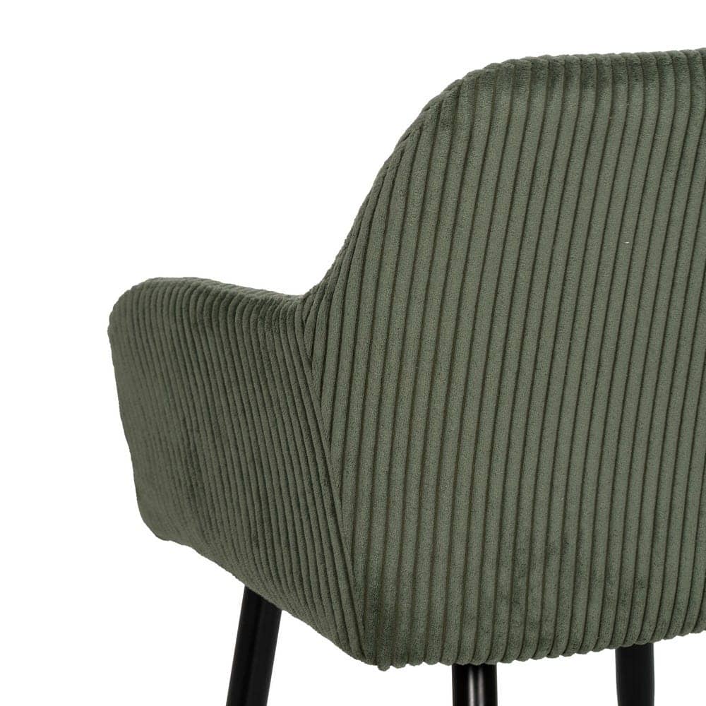 Pack de 2 Sillas Verde Tejido de Pana con Patas de Hierro - 83 cm Alenor, Confort y Estilo para Comedores y Salones - Imagen 9
