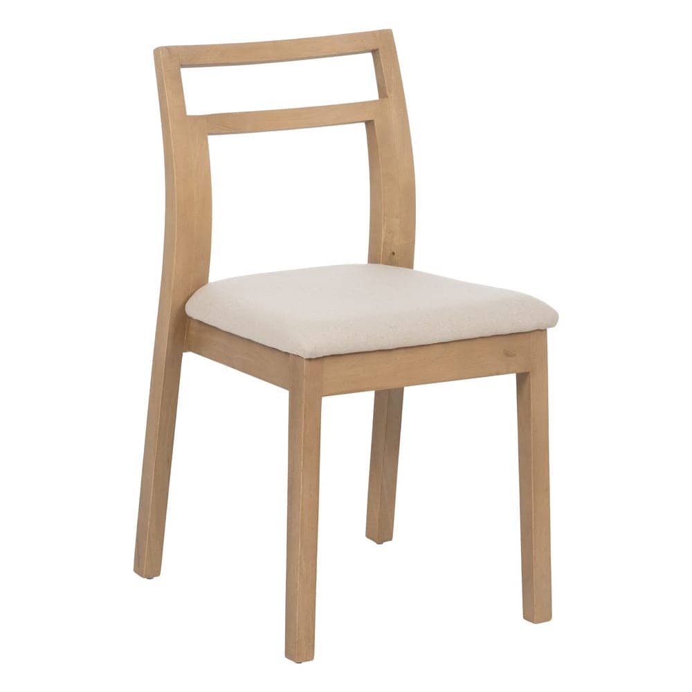 Pack de 2 Sillas Callum Beige de Madera y Tela - Diseño Moderno y Confort Ergonomico (81 cm) - Imagen 2