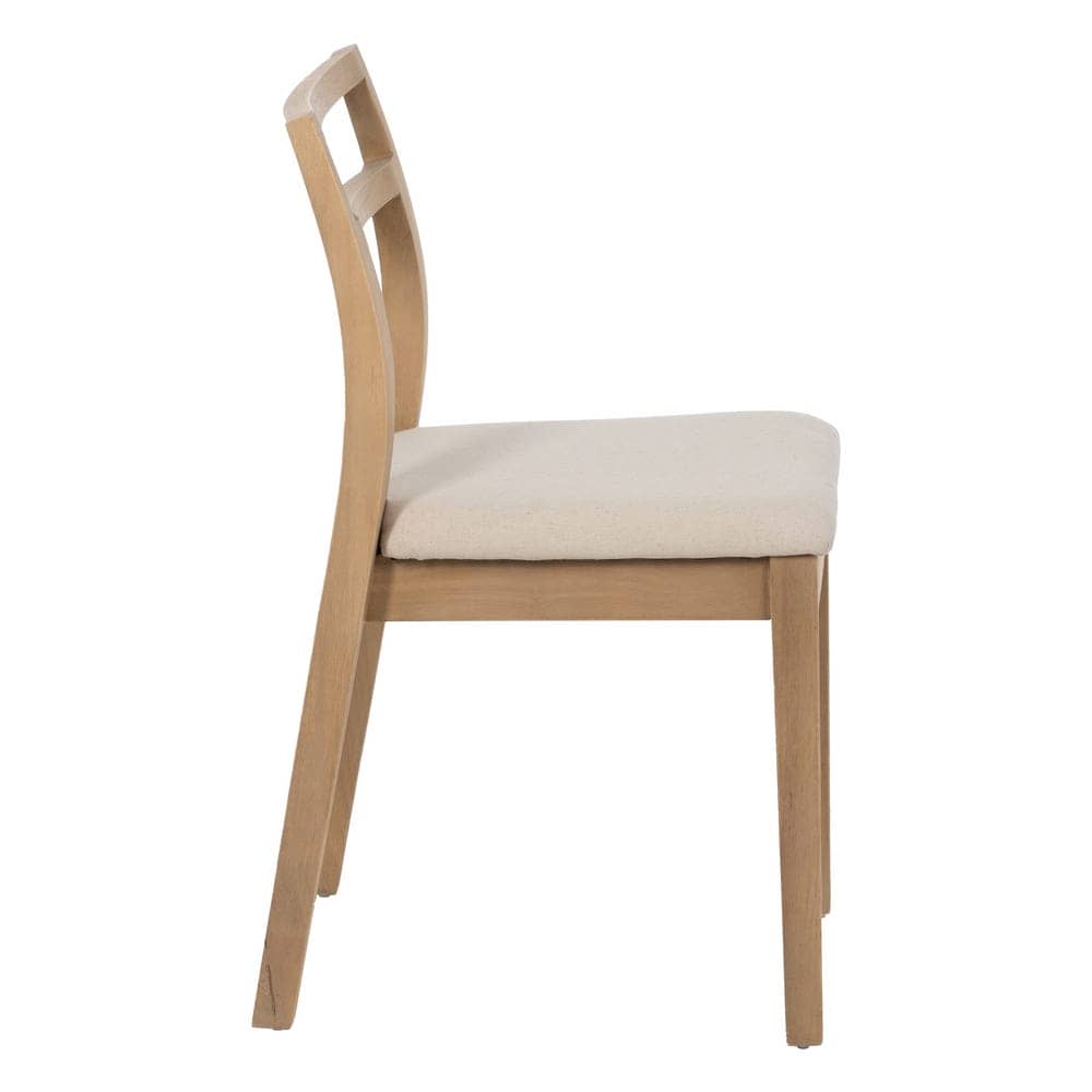 Pack de 2 Sillas Callum Beige de Madera y Tela - Diseño Moderno y Confort Ergonomico (81 cm) - Imagen 3