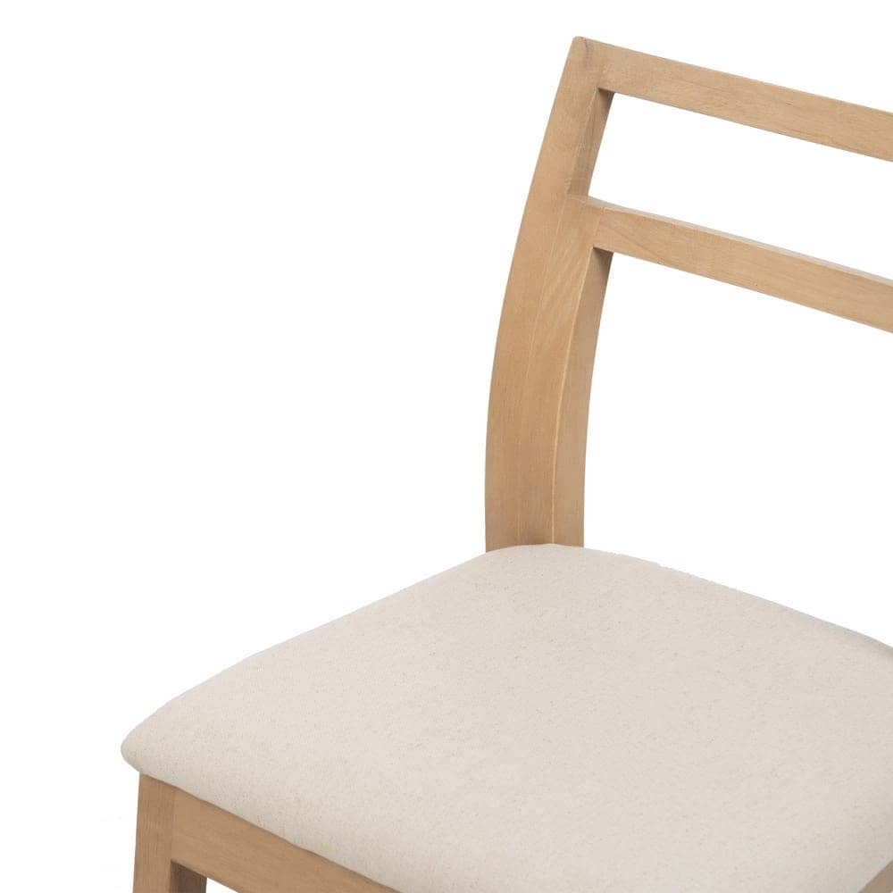 Pack de 2 Sillas Callum Beige de Madera y Tela - Diseño Moderno y Confort Ergonomico (81 cm) - Imagen 6