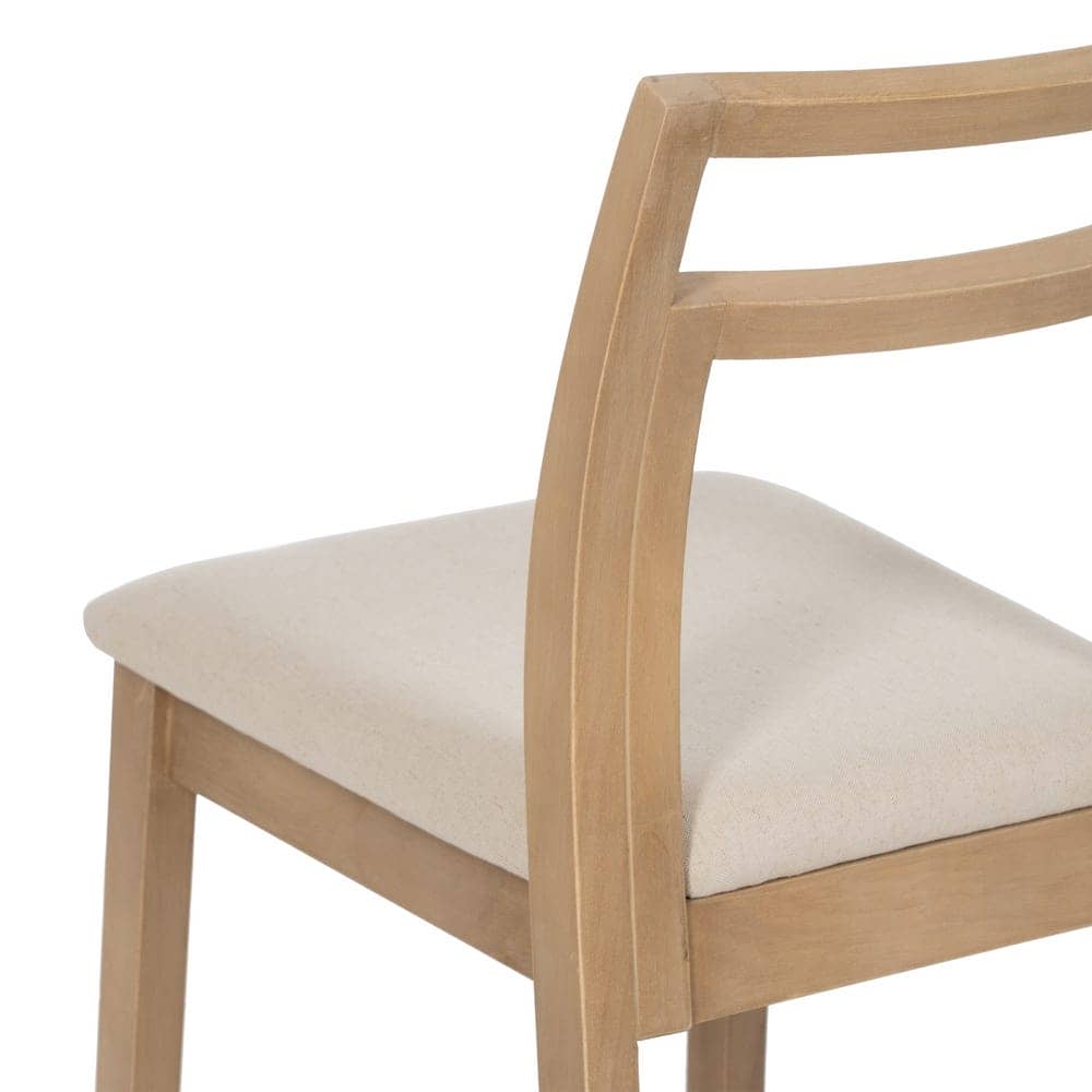 Pack de 2 Sillas Callum Beige de Madera y Tela - Diseño Moderno y Confort Ergonomico (81 cm) - Imagen 8