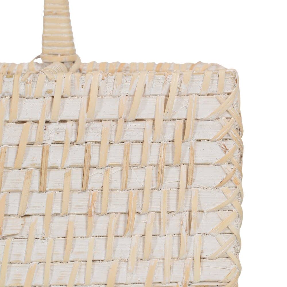 Pack de 2 Soportes para Cubiertos de Fibra Natural en Color Blanco - Medidas 27 cm x 19 cm x 19 cm - Ideal para Decoración de Mesa - Imagen 6