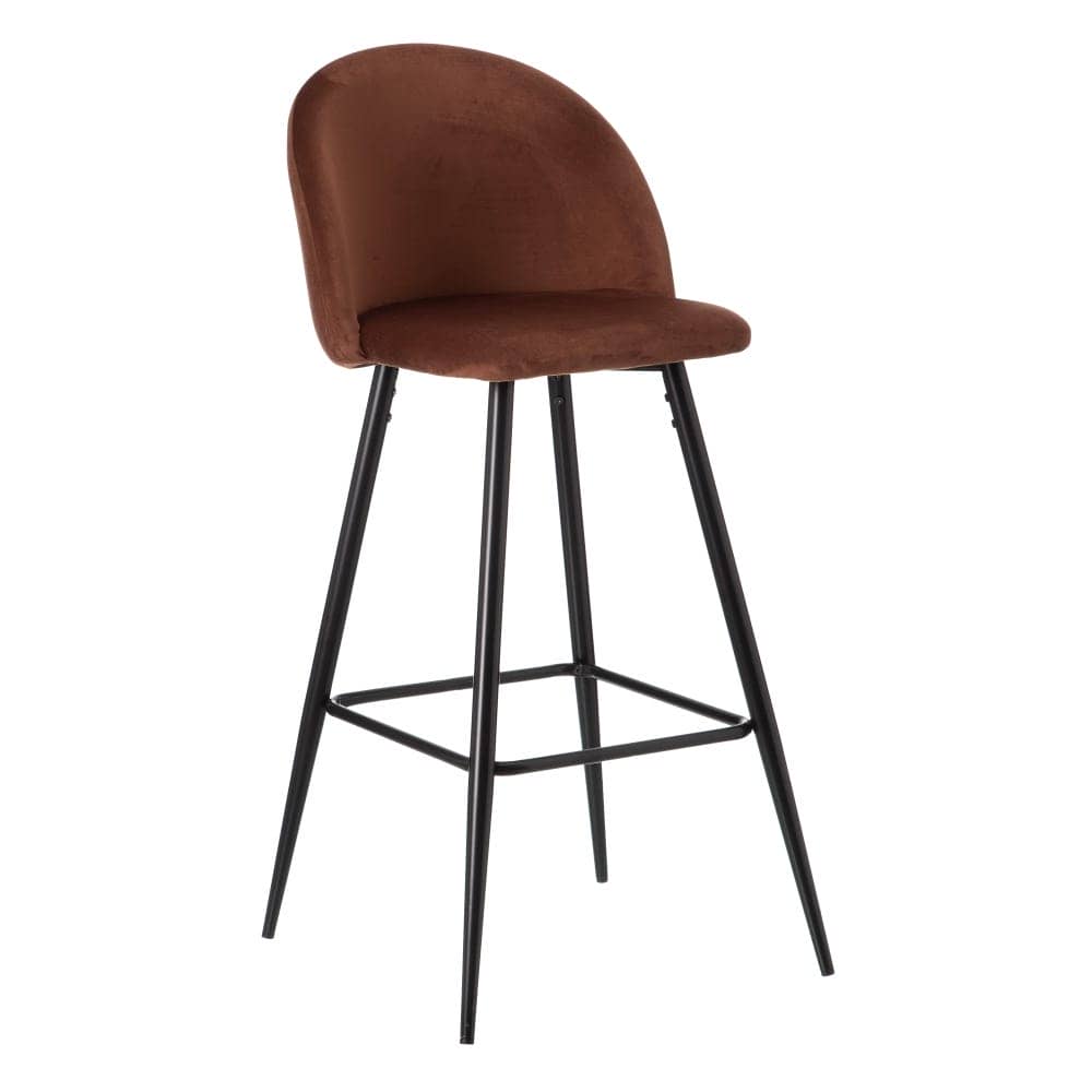 Pack de 2 Taburetes Altos Teja con Tapizado Resistente y Patas Metálicas - 102 cm de Altura Ideal para Barras y Mesas Altas - Imagen 2