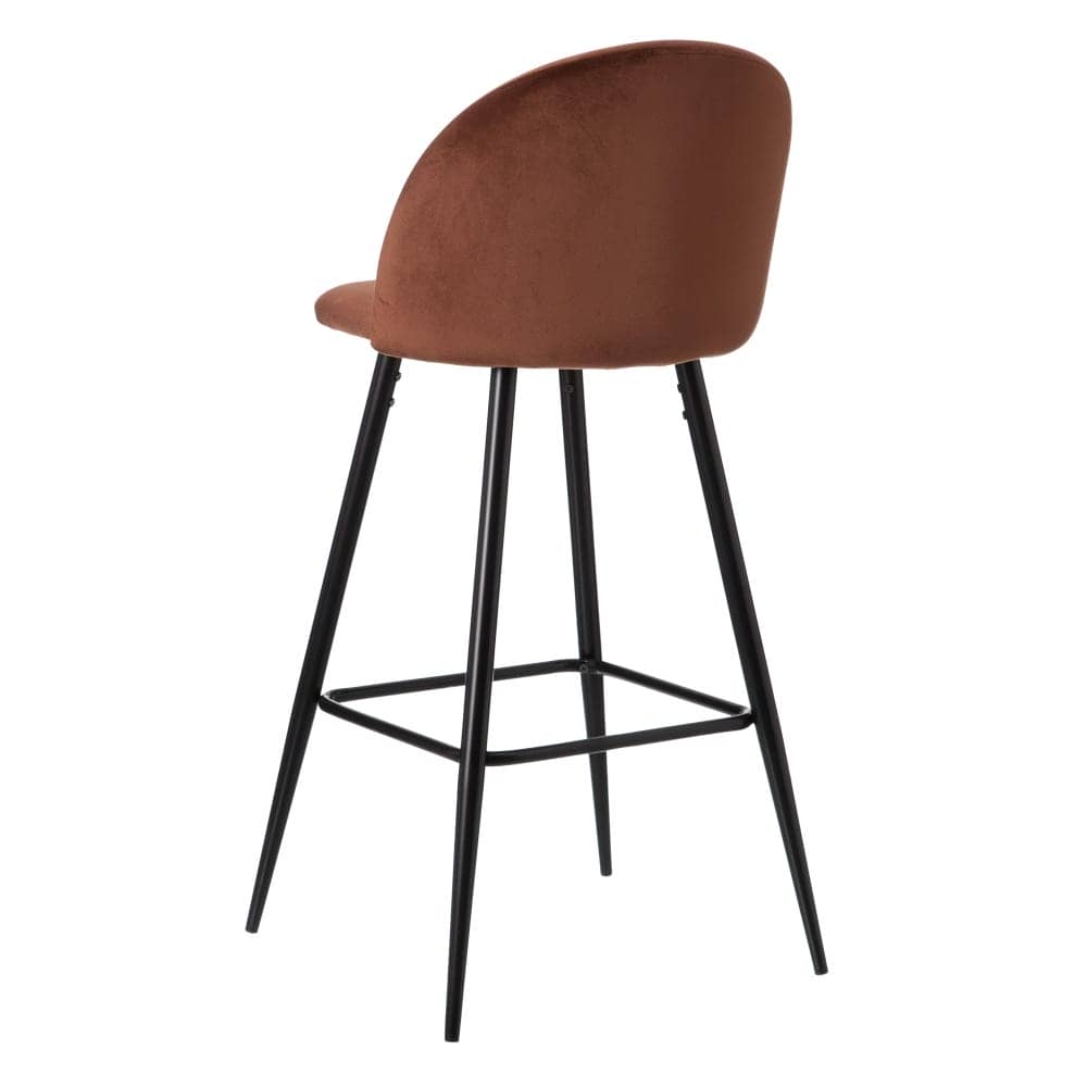 Pack de 2 Taburetes Altos Teja con Tapizado Resistente y Patas Metálicas - 102 cm de Altura Ideal para Barras y Mesas Altas - Imagen 4