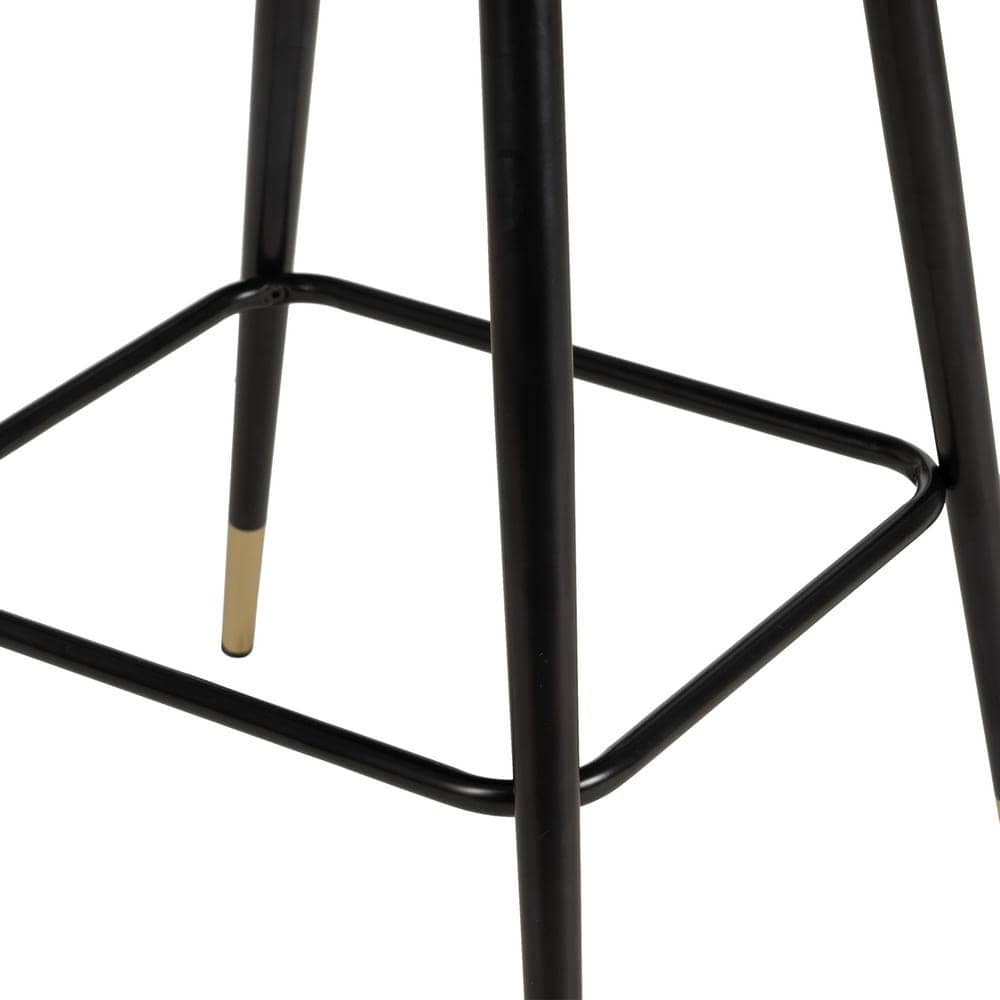 Pack de 2 Taburetes Azules de Tejido y Metal con Detalles Dorados - Altura 105 cm, Ideal para Barras y Mesas Altas, Comodidad y Estilo Moderno - Imagen 11