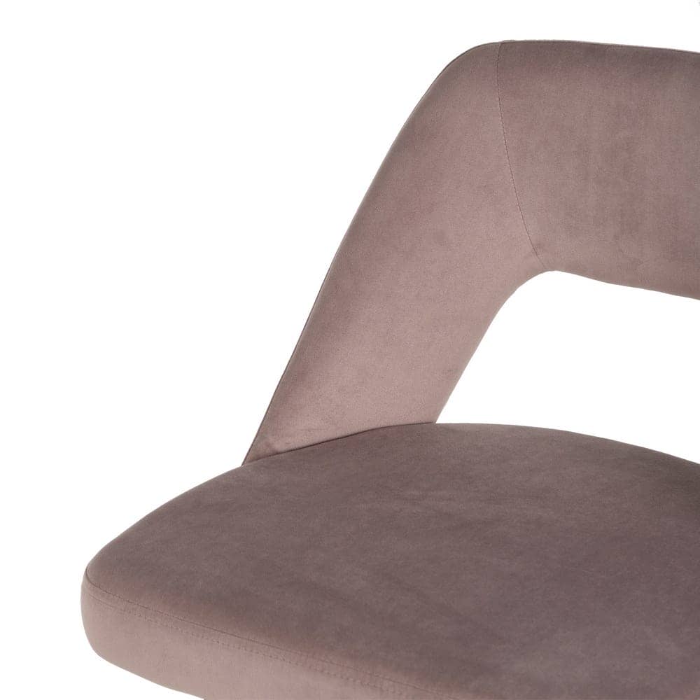 Pack de 2 Taburetes Rosa de Tejido Suave y Metal con Detalles Dorados - Altura 105 cm para Barras y Mesas Altas - Imagen 5